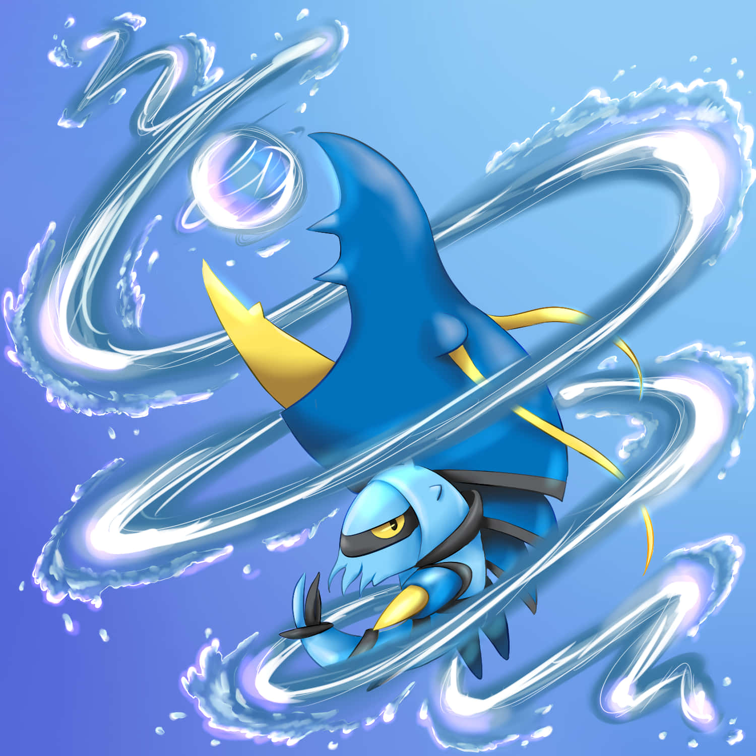 Clawitzer With Twirling Water Wallpaper