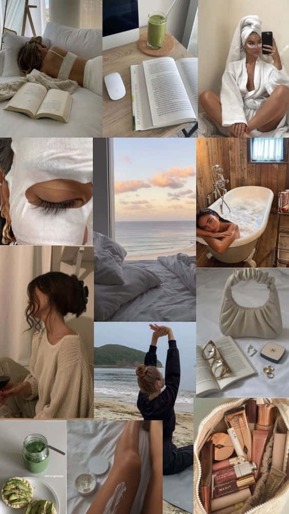 Clean Girl Aesthetic Collage Wallpaper