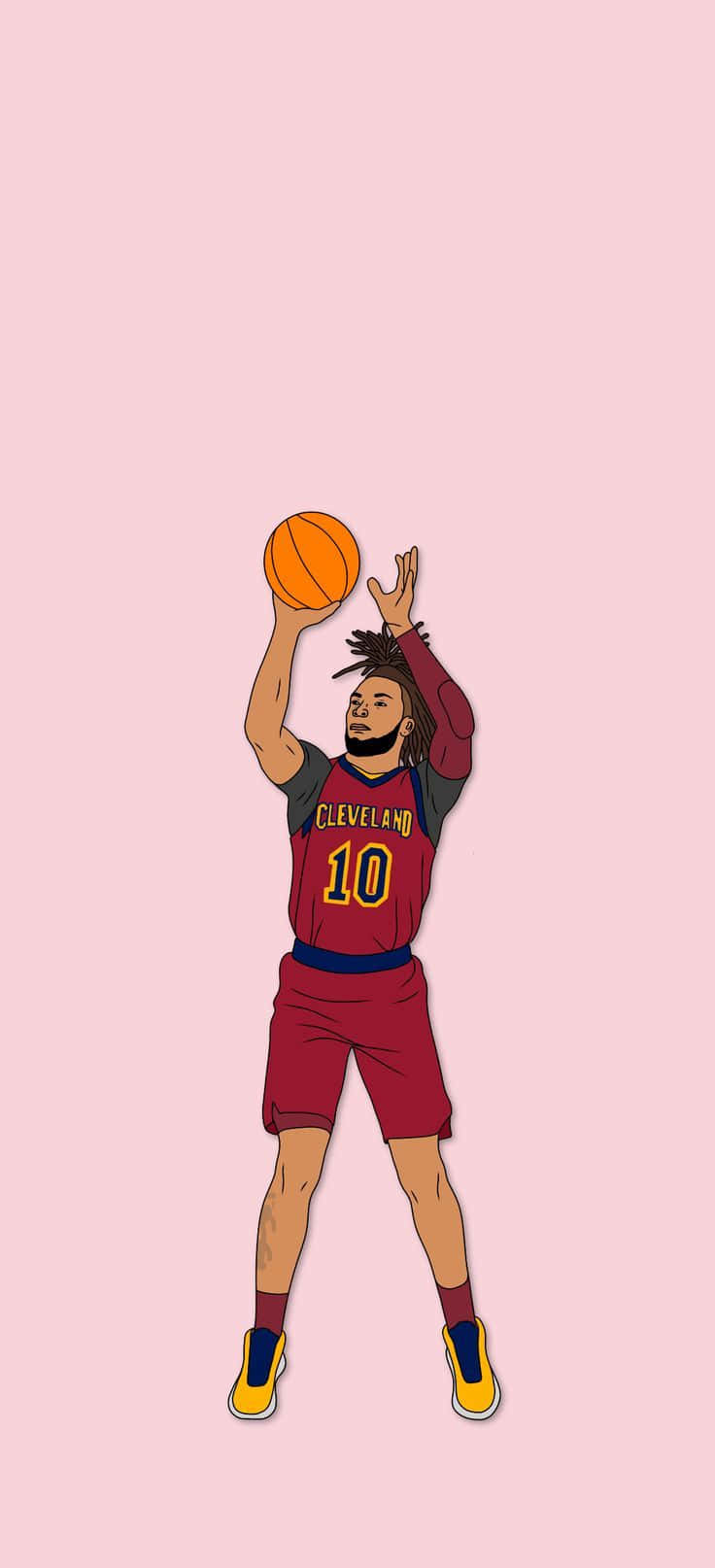 Cleveland Basketball Player Illustration Wallpaper