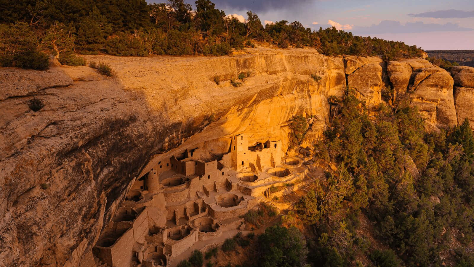 Cliff Palace Mesa Verde National Park Sunset Wallpaper