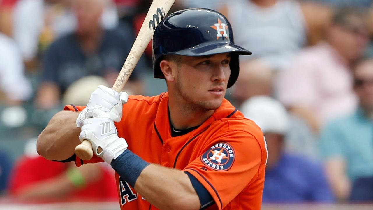 Close-up Of Alex Bregman Holding A Baseball Bat Wallpaper