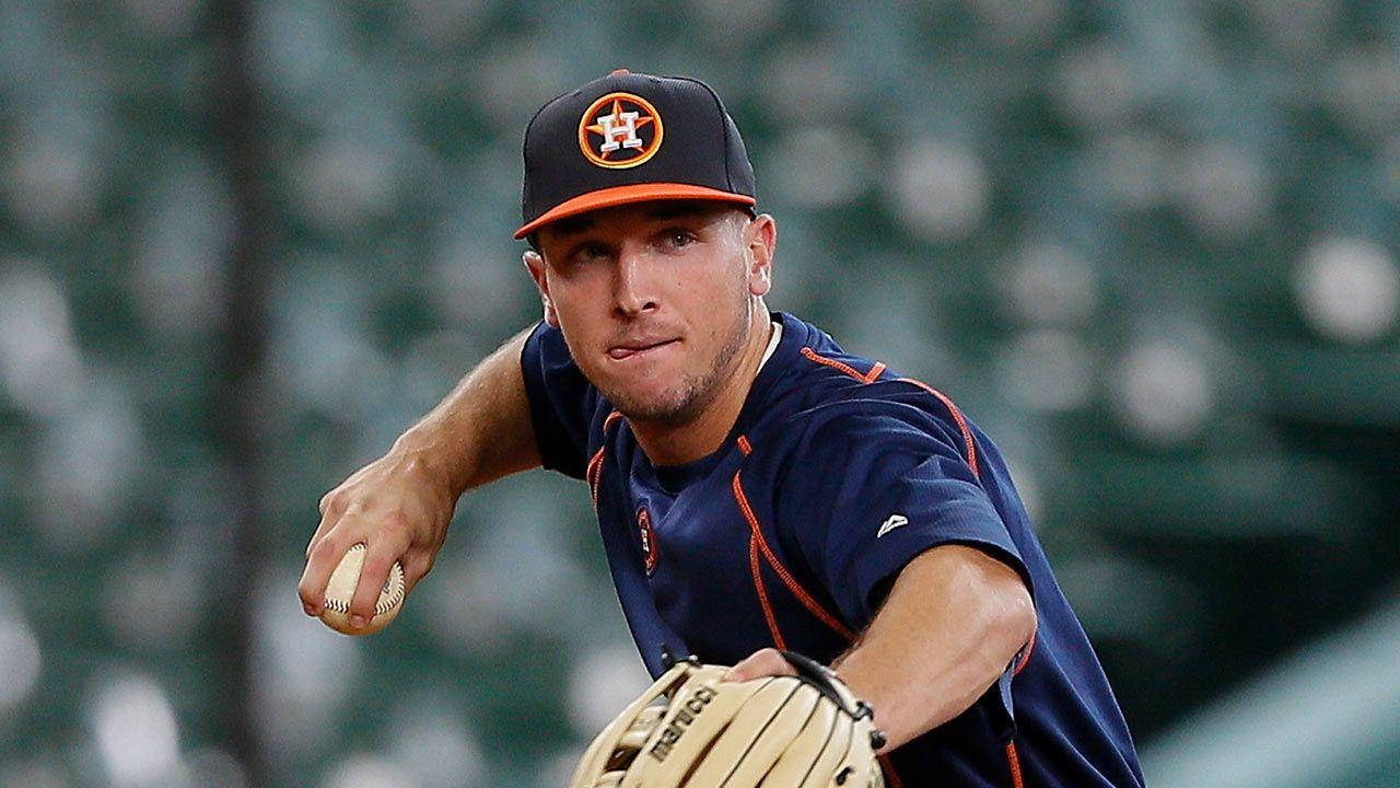 Close-up Of Alex Bregman Throwing A Ball Wallpaper