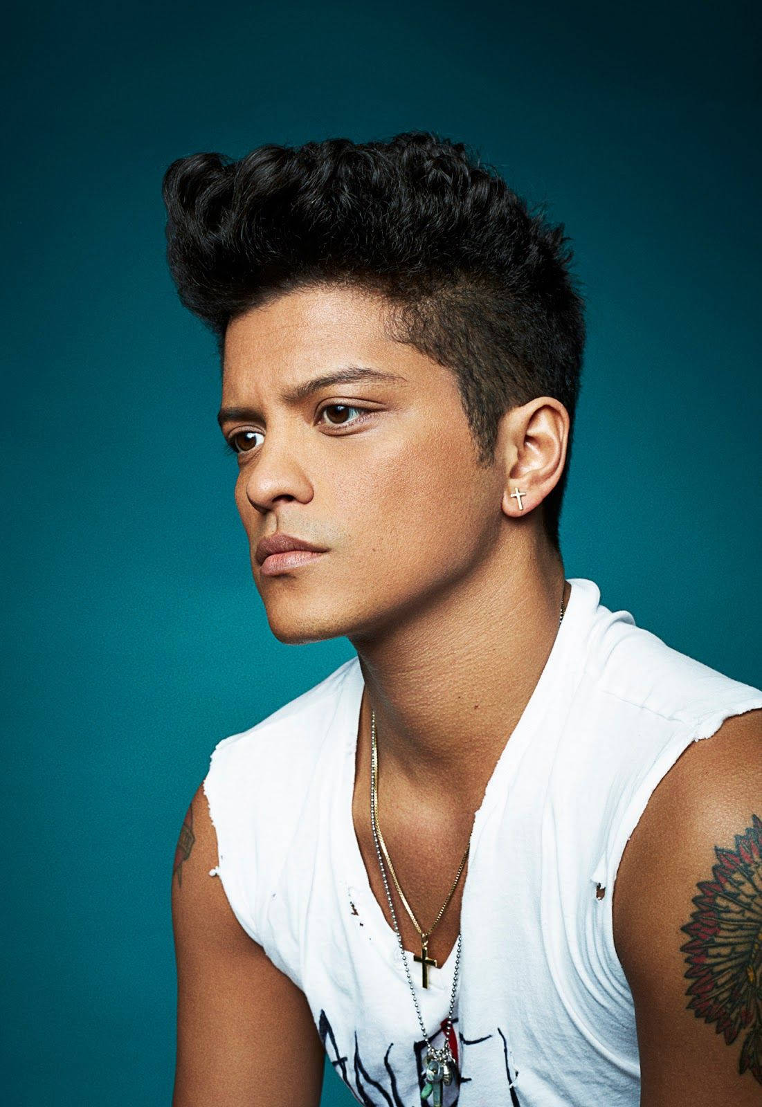 Close Up Of Music Artist Bruno Mars Wallpaper