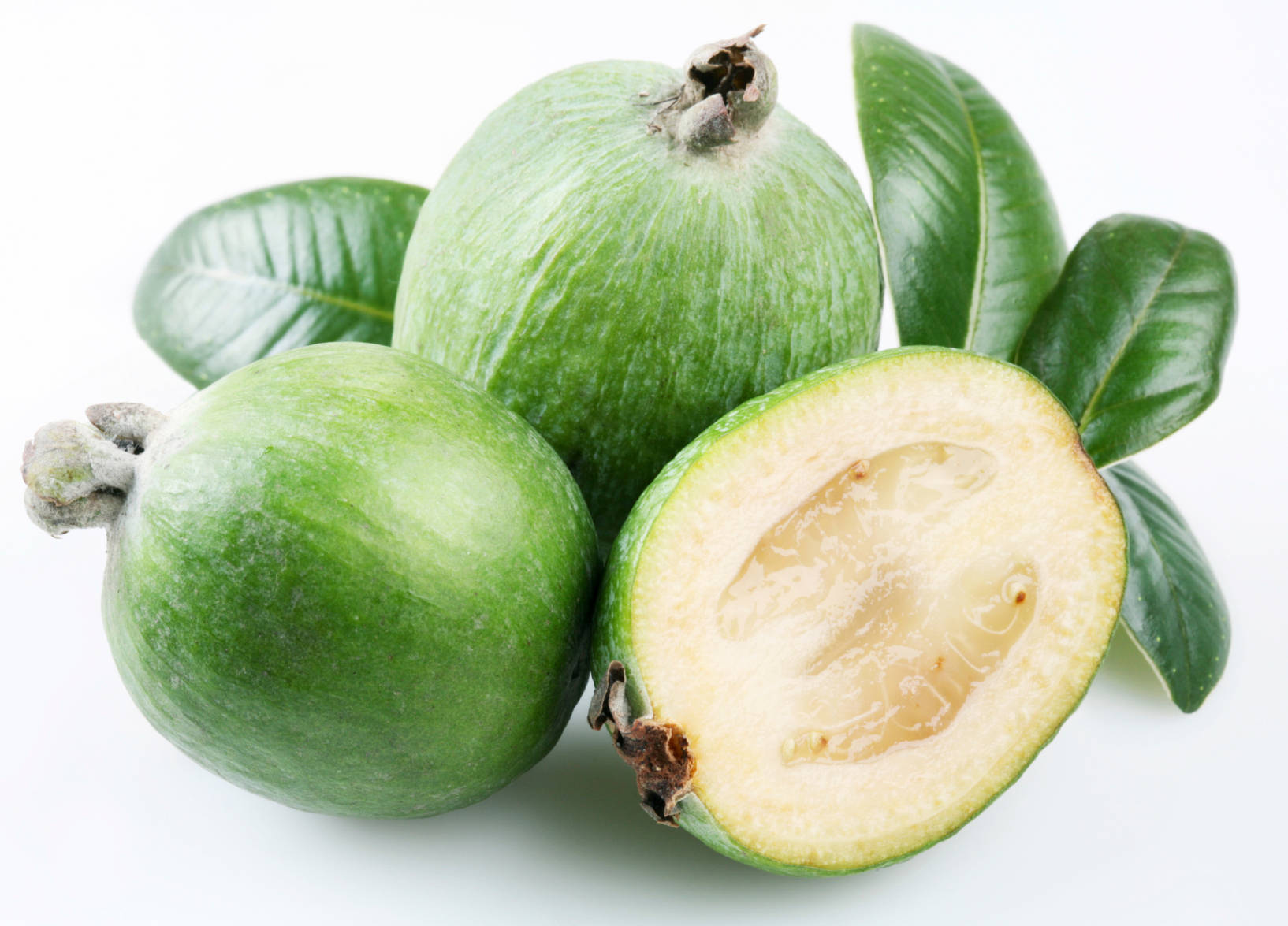 Close-up View Of A Fresh Feijoa Fruit Wallpaper