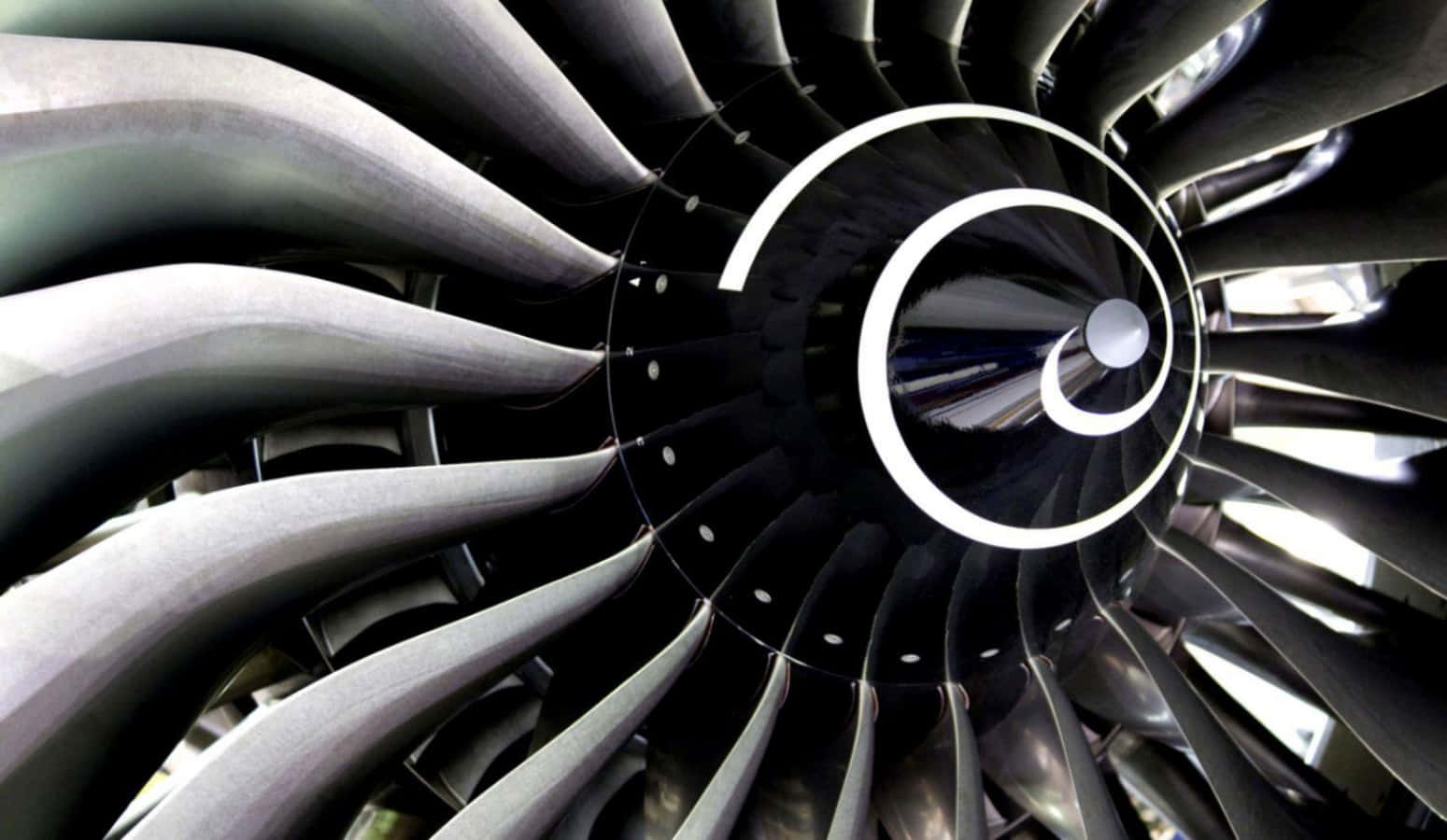 Close-up View Of A Powerful Jet Engine Wallpaper