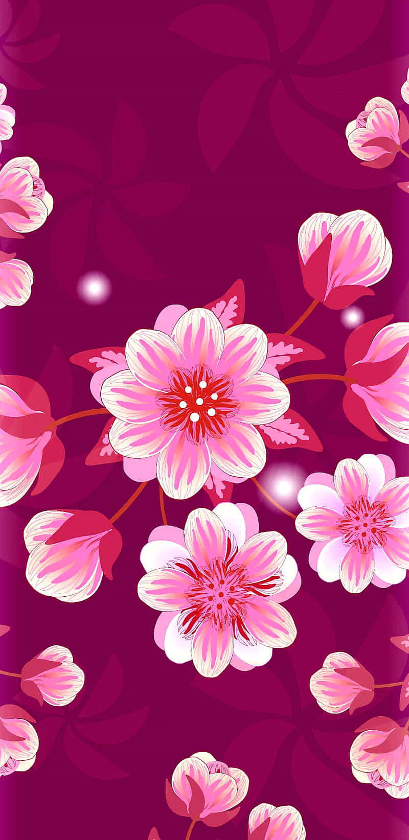 Closeup Of A Pink Cherry Blossom Tree Floating In The Breeze Wallpaper