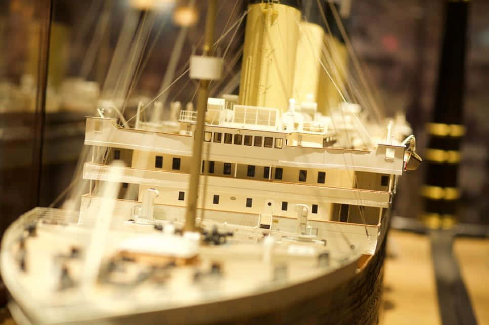 Closeup Ship Model Rms Titanic Museum Wallpaper