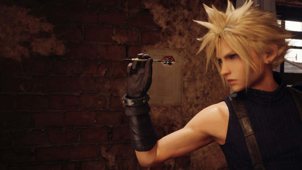 Cloud_ Strife_ Holding_ Buster_ Sword Wallpaper