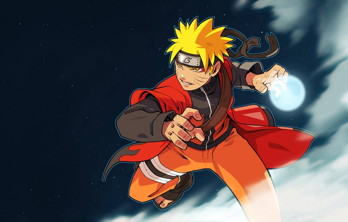 Cloudy Black Backdrop Naruto Rasengan Wallpaper