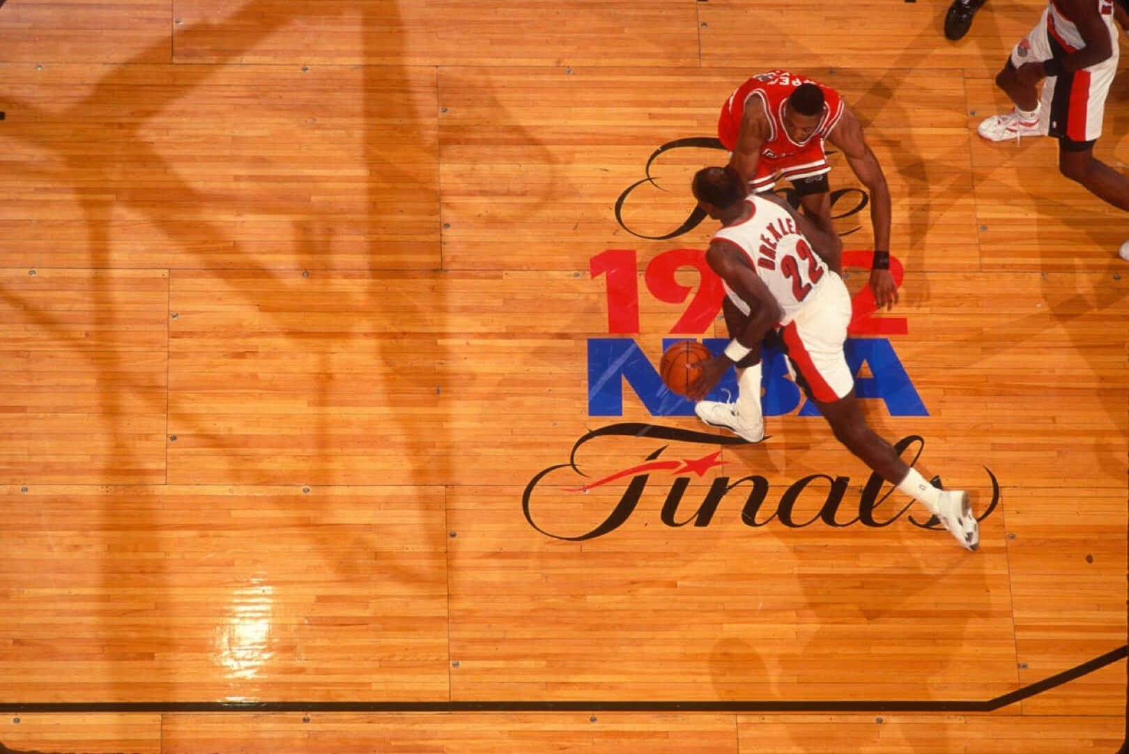 Clyde Drexler 1992 Nba Finals Aerial Photography Wallpaper