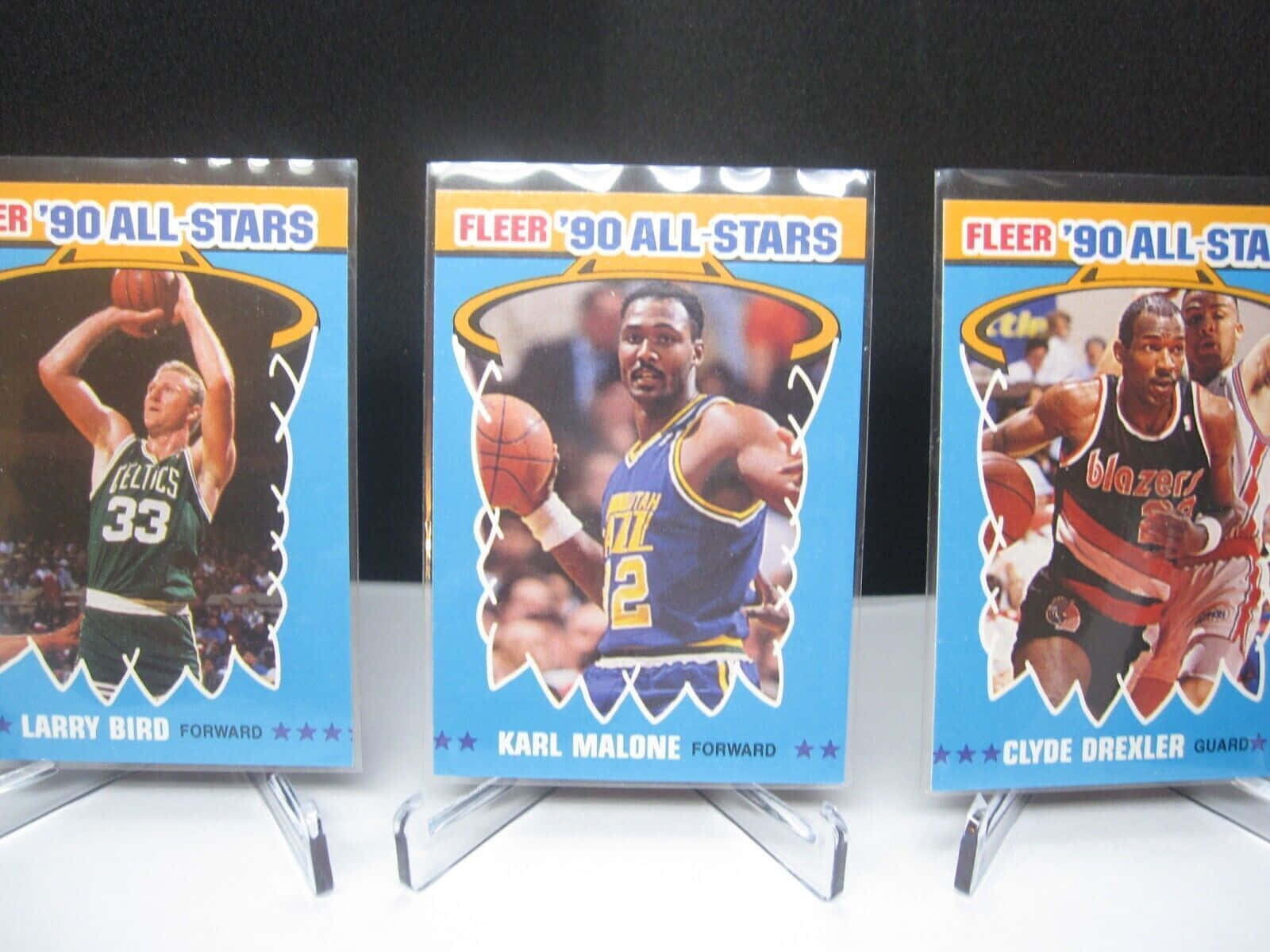 Clyde Drexler Karl Malone Larry Bird Photo Card Wallpaper