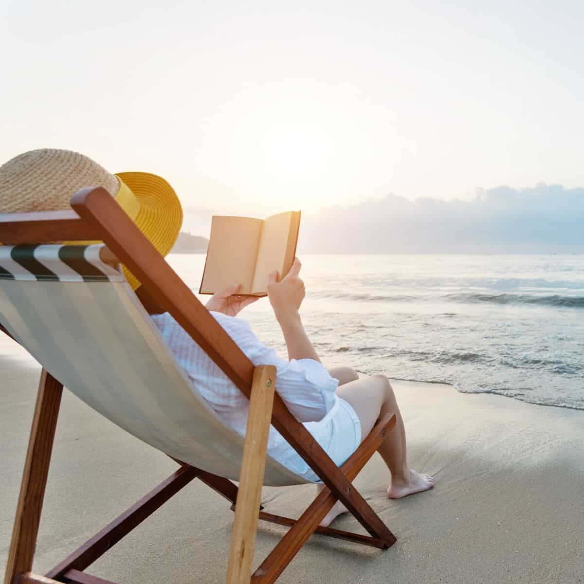 Coastal Grandmother Relaxing Beach Read Wallpaper