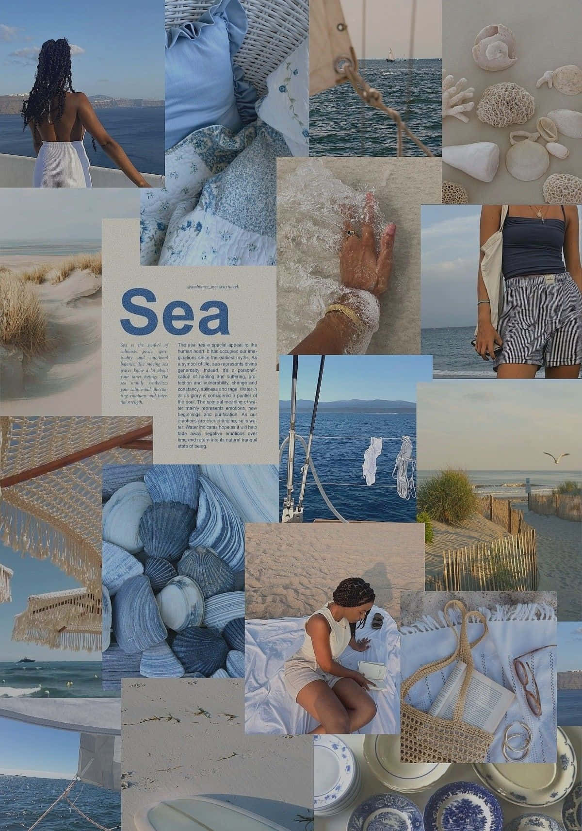 Coastal Inspiration Collage Wallpaper