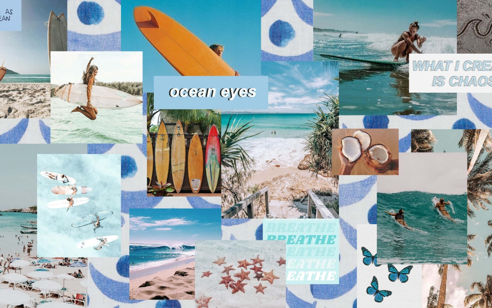 Coastal Vibes Collage Wallpaper