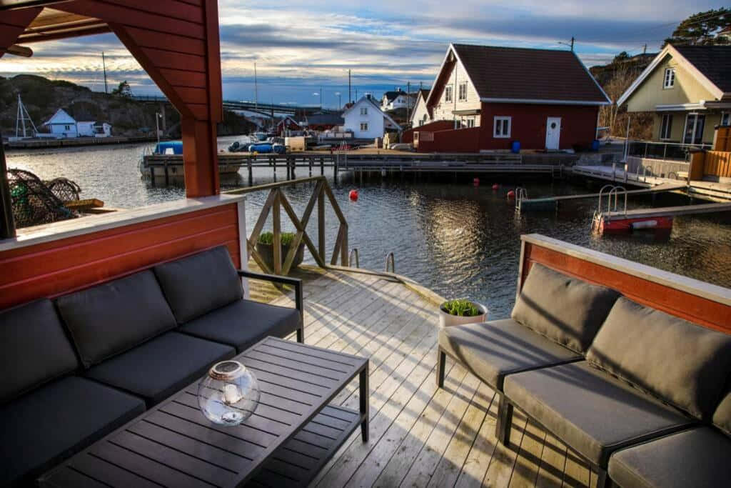 Coastal View Patio Kristiansand Norway Wallpaper