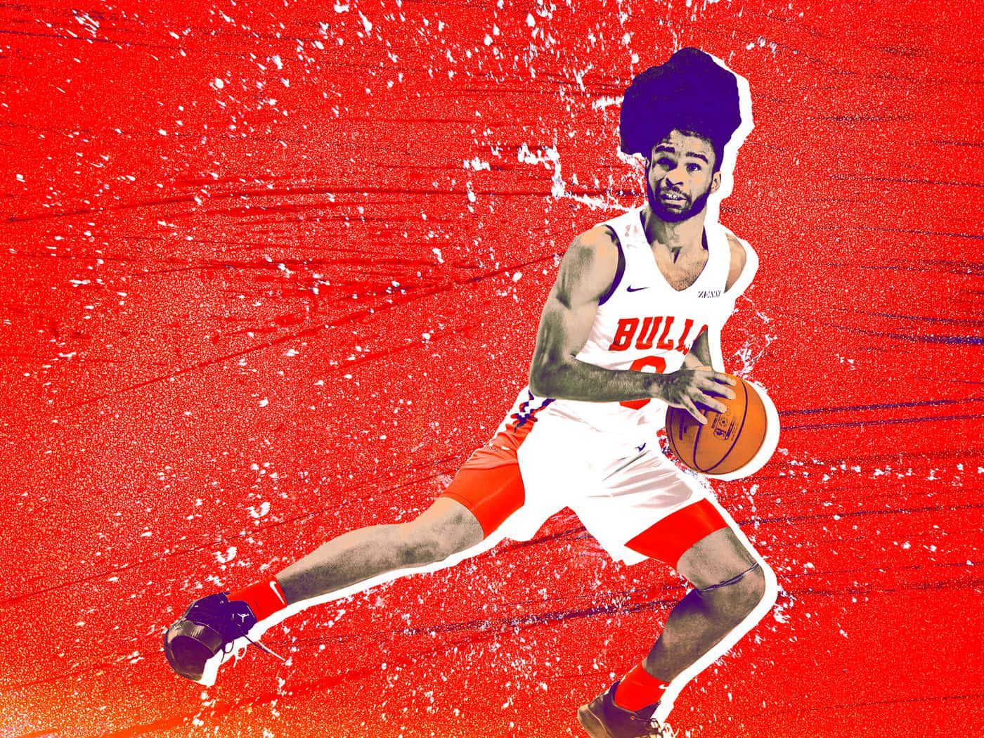 Coby White Basketball Action Artwork Wallpaper