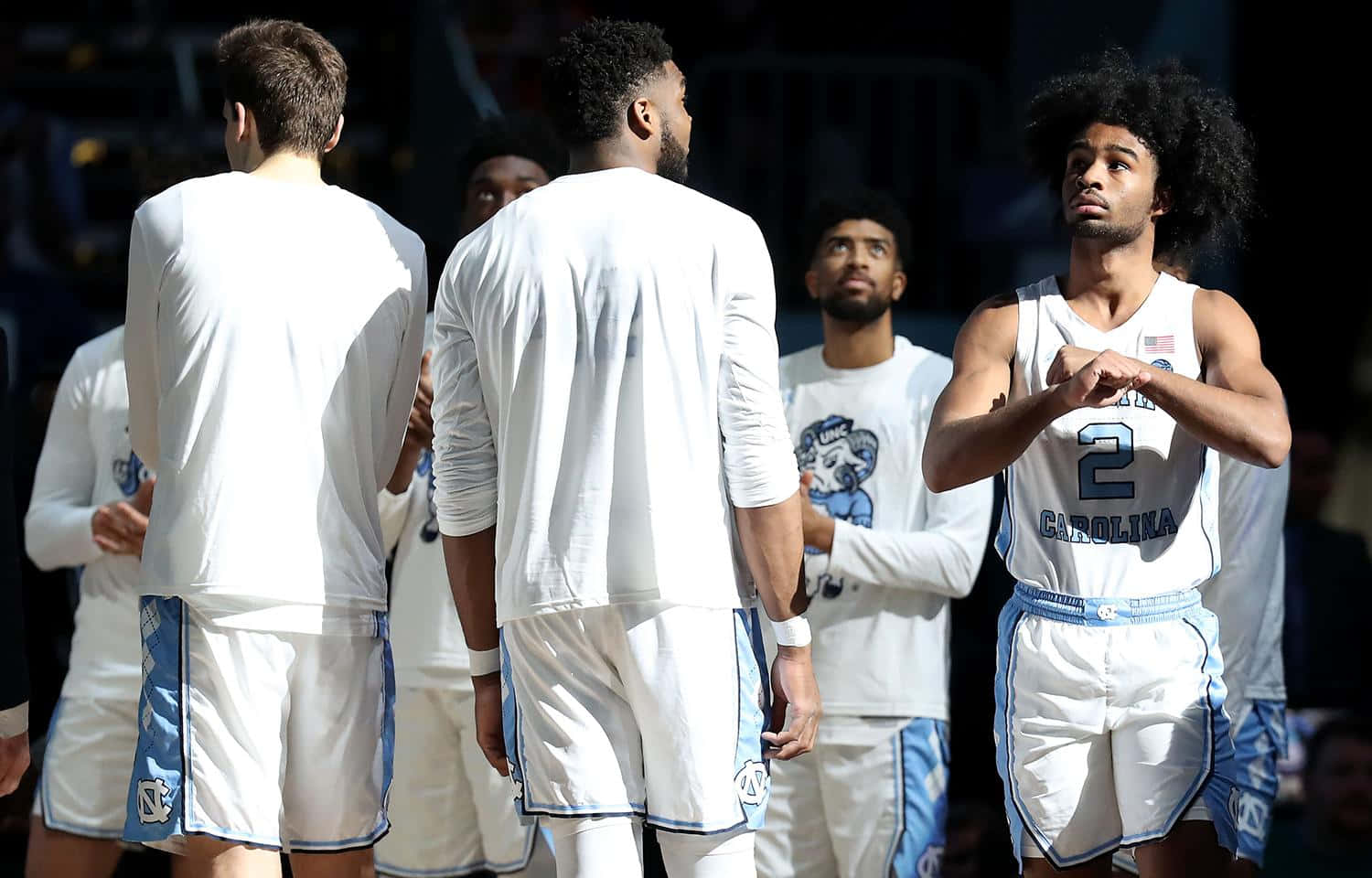 Coby White Pre Game Huddle North Carolina Wallpaper