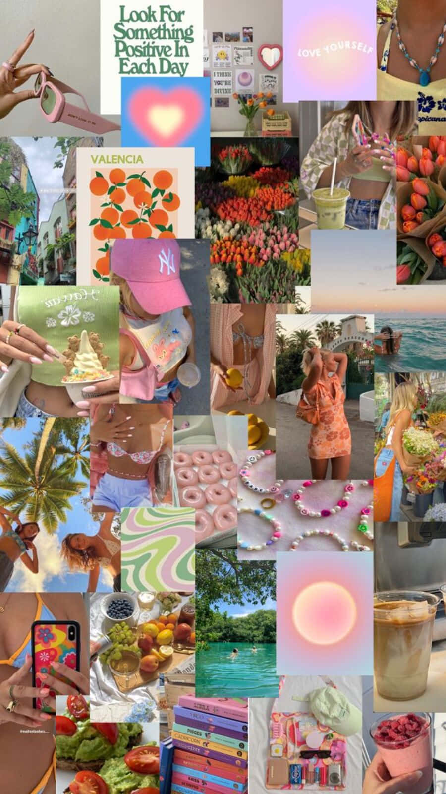 Coconut Girl Aesthetic Collage Wallpaper