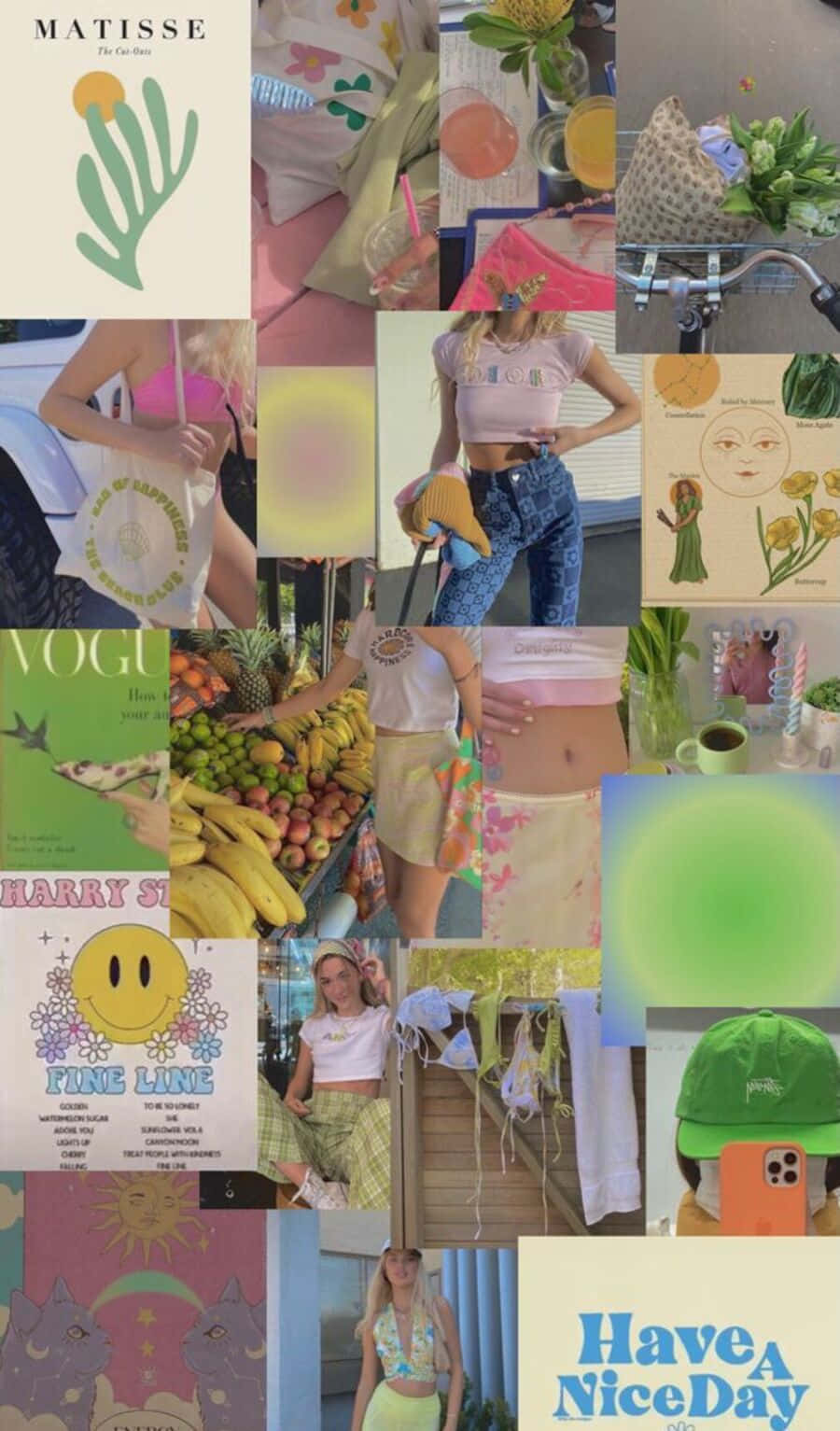 Coconut Girl Aesthetic Collage Wallpaper