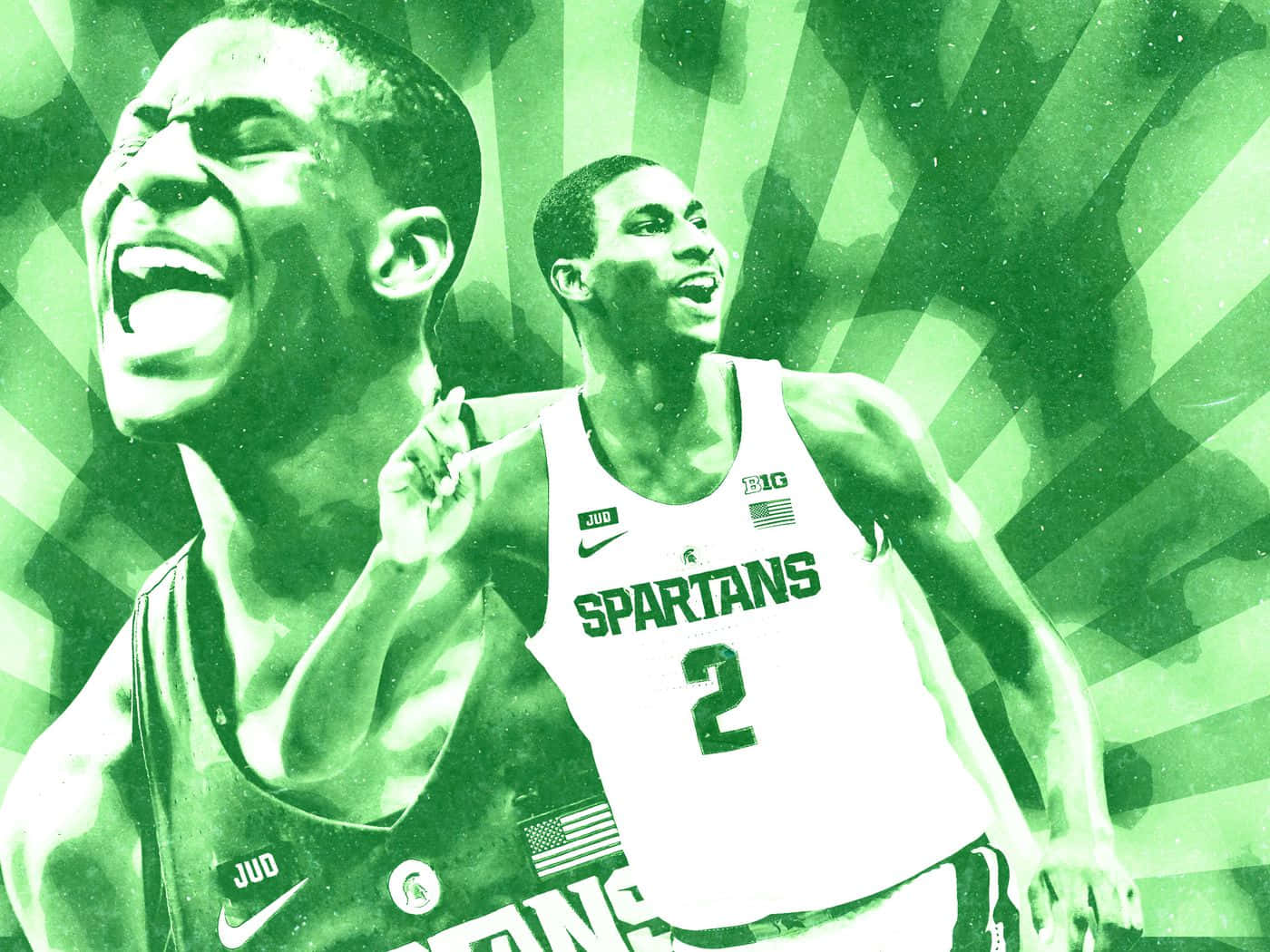 Collage Graphic Of Jaren Jackson Jr. Wallpaper