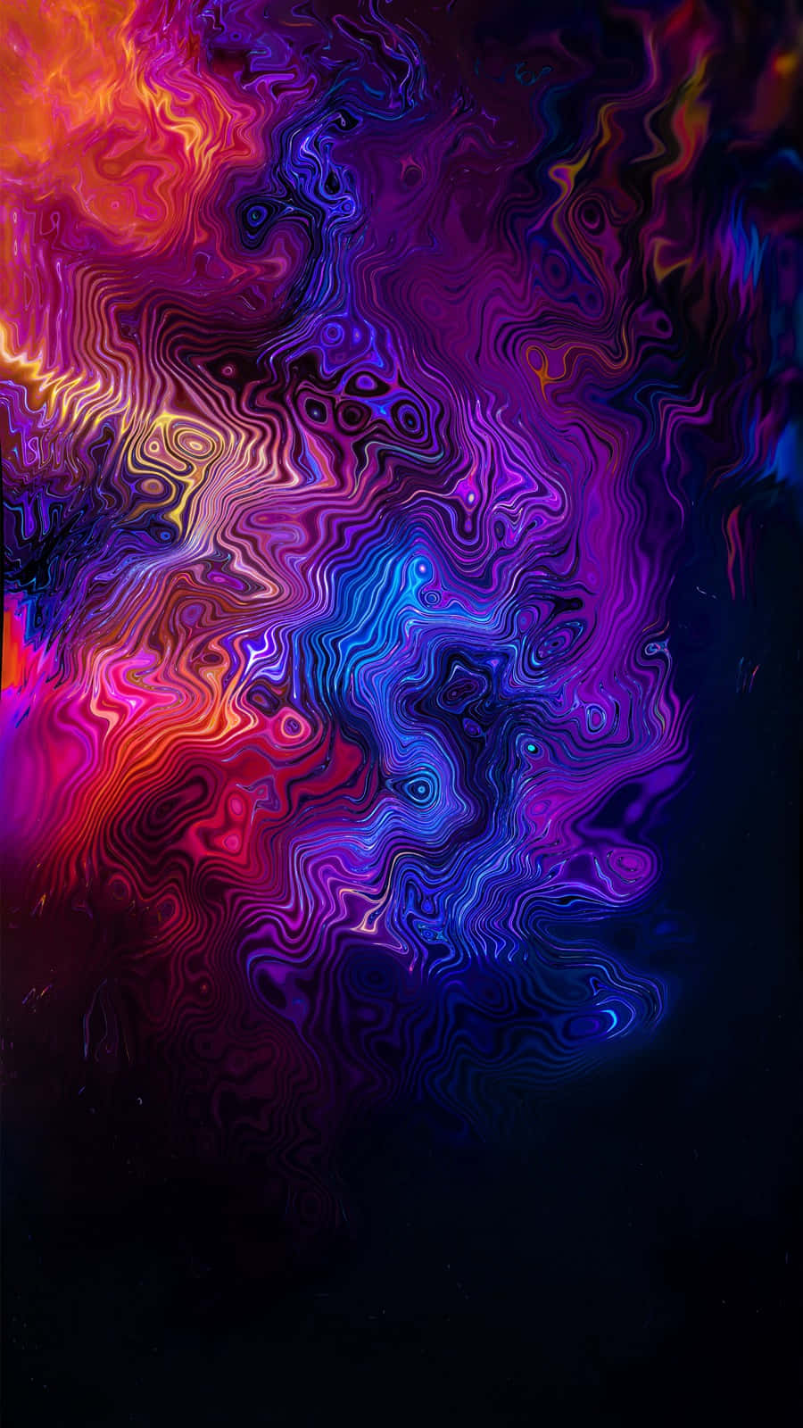 Color Phone Wallpaper Featuring Multicolored Abstract Design On A Black Background Wallpaper