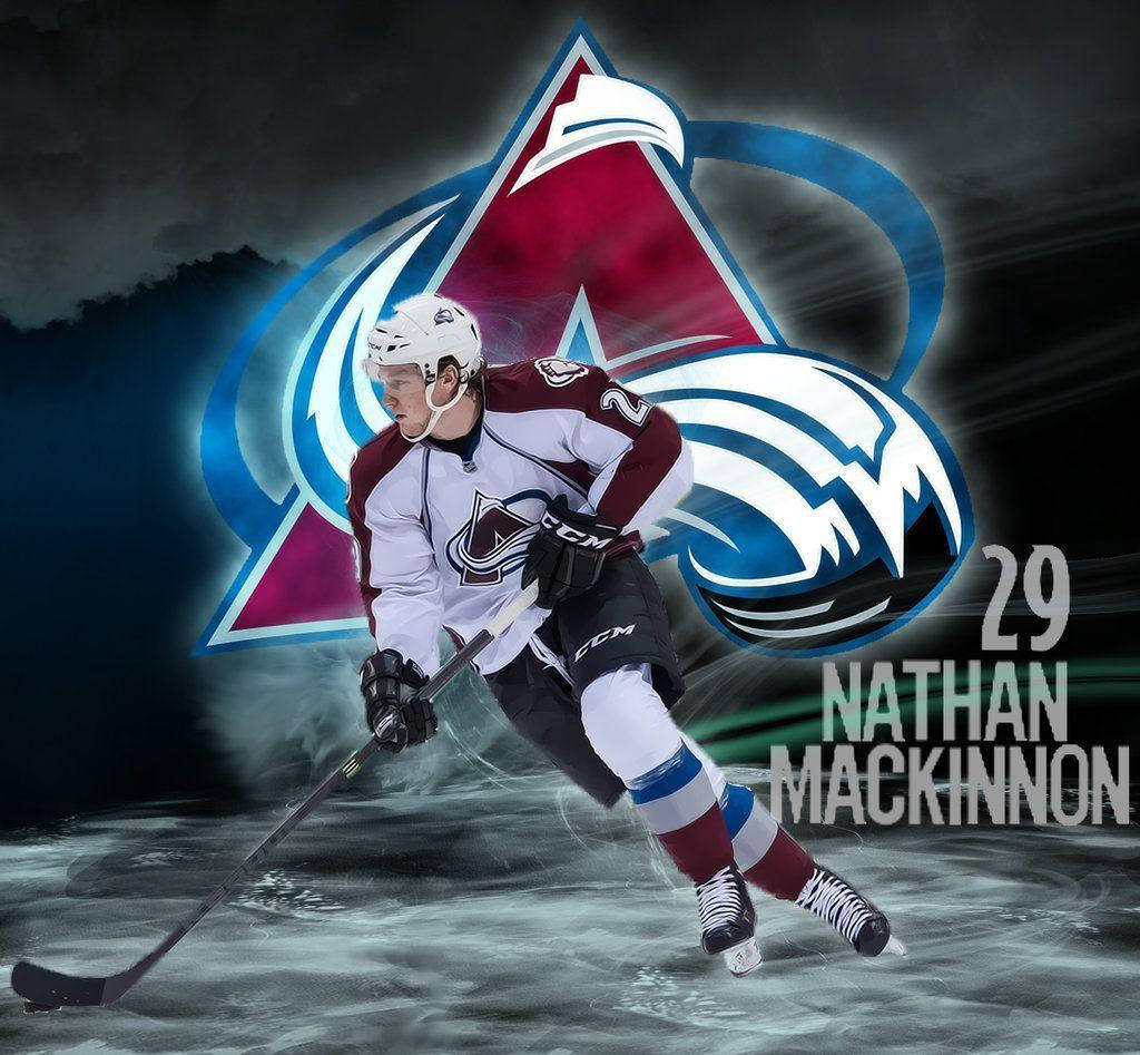 Colorado Avalanche Star Player, Nathan Mackinnon On Ice Wallpaper