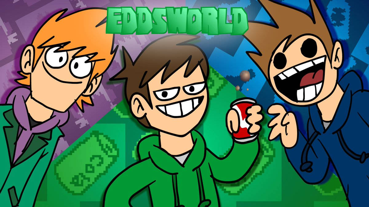 Colored Illustration Of Eddsworld Casts Wallpaper