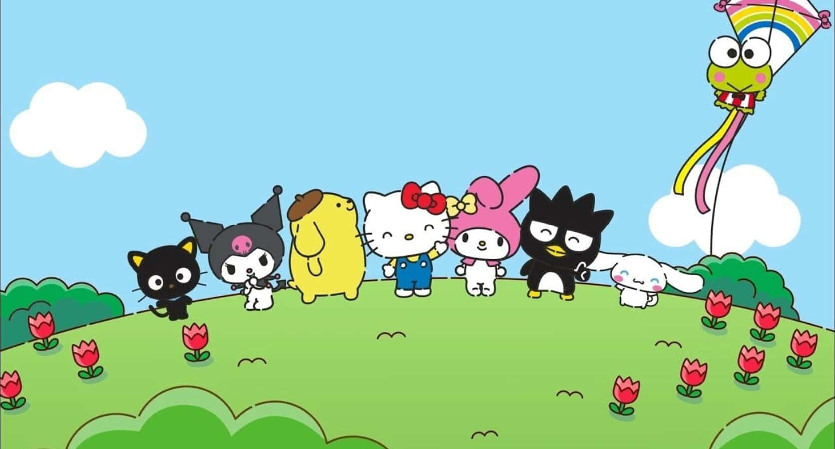 Colorful Adventure With Hello Kitty And Friends Wallpaper