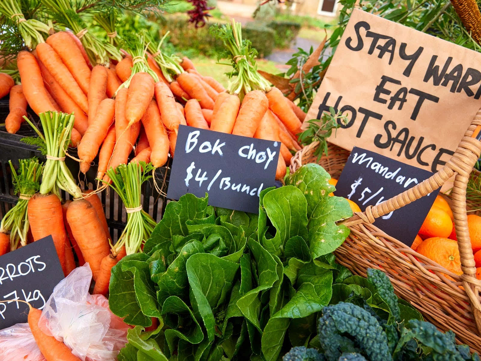 Colorful And Fresh Produce At A Bustling Farmers Market Wallpaper