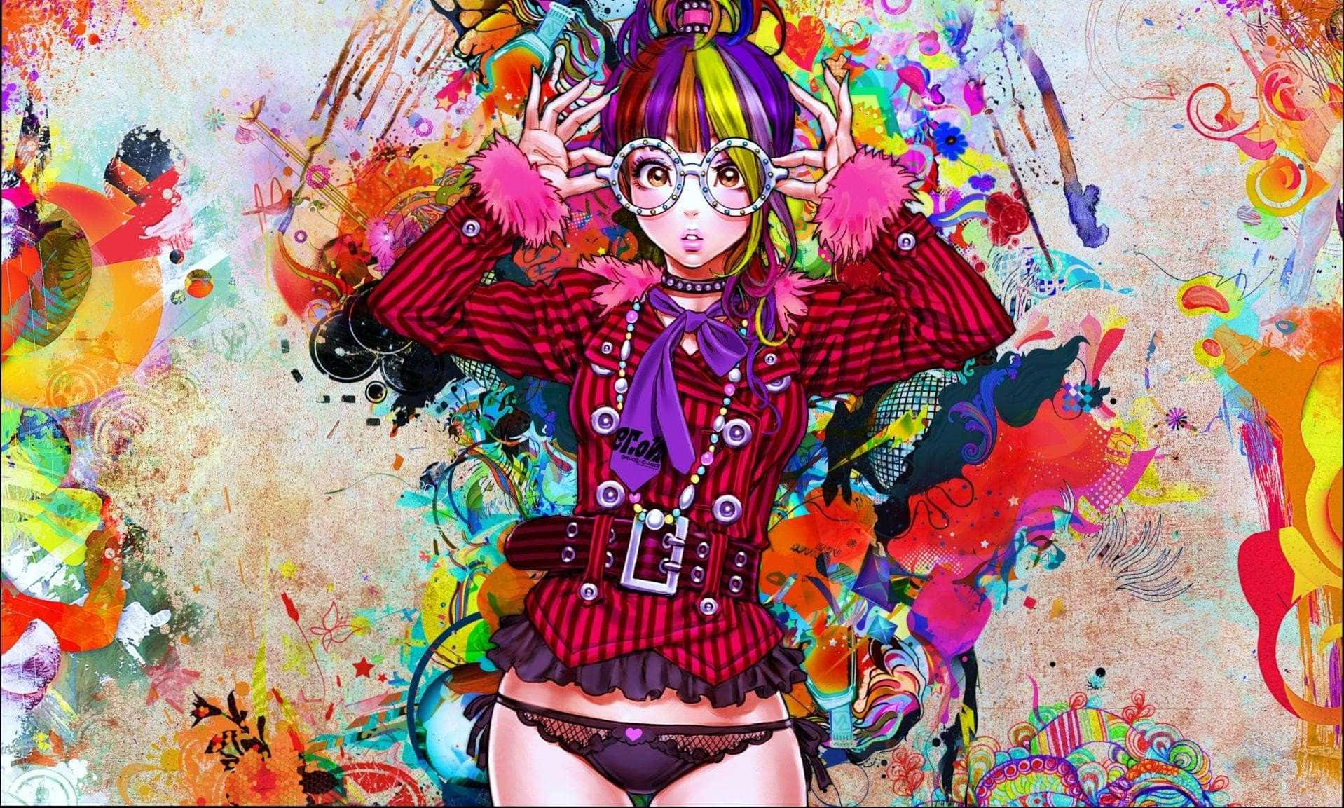 Colorful Anime Art Explosion Wallpaper