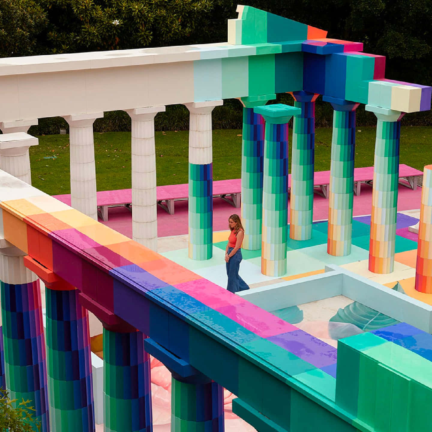 Colorful Architectural Art Installation Wallpaper