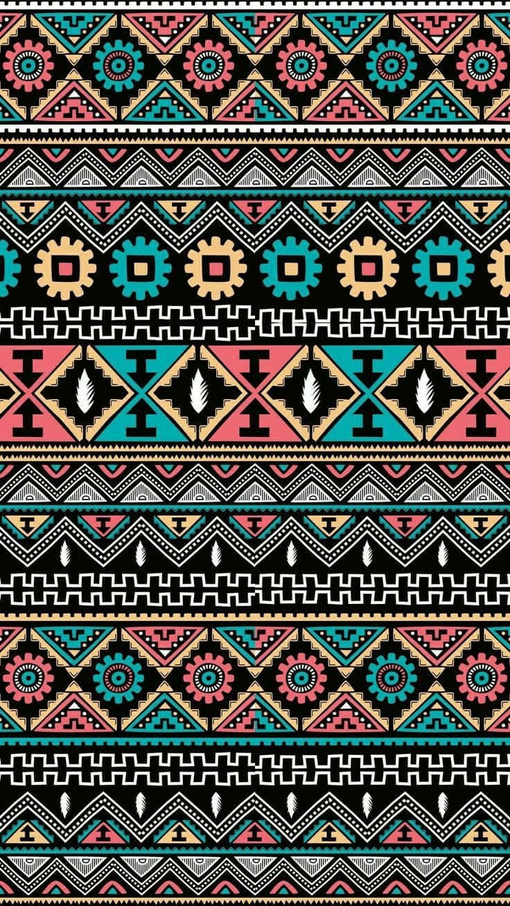 Colorful Aztec Pattern Design Wallpaper