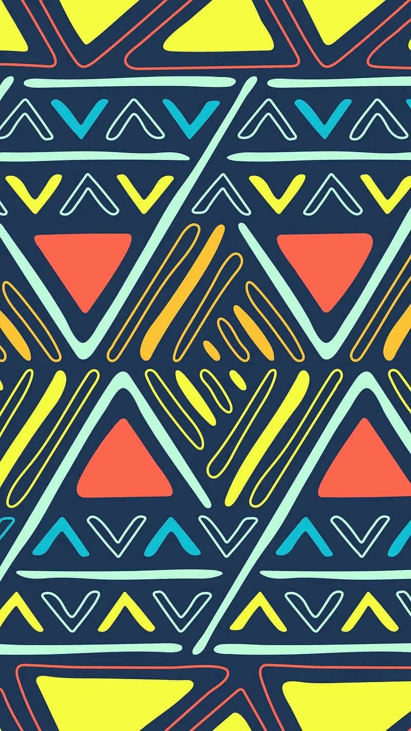 Colorful Aztec Tribal Pattern Wallpaper