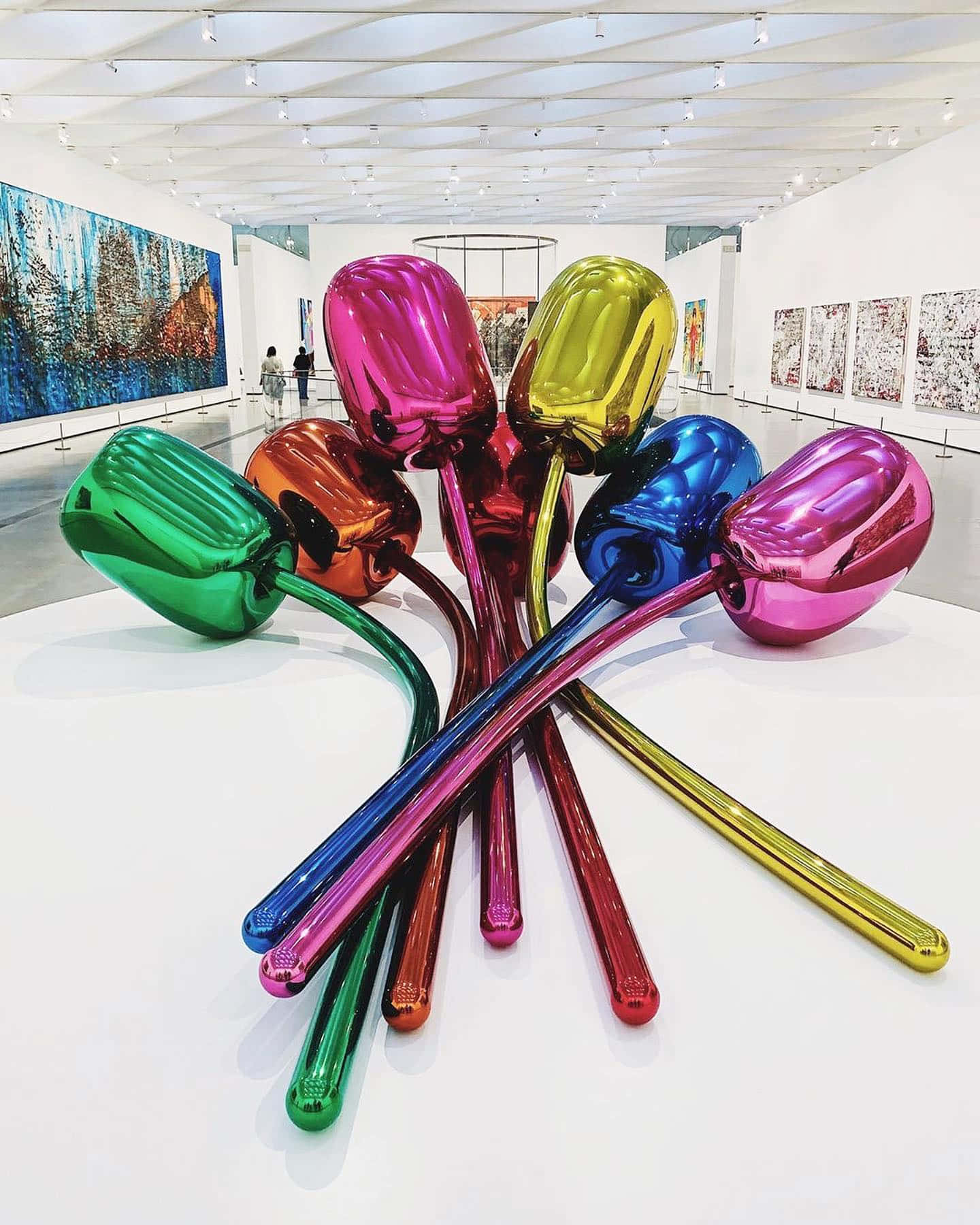 Colorful Balloon Dog Sculpturesat The Broad Wallpaper