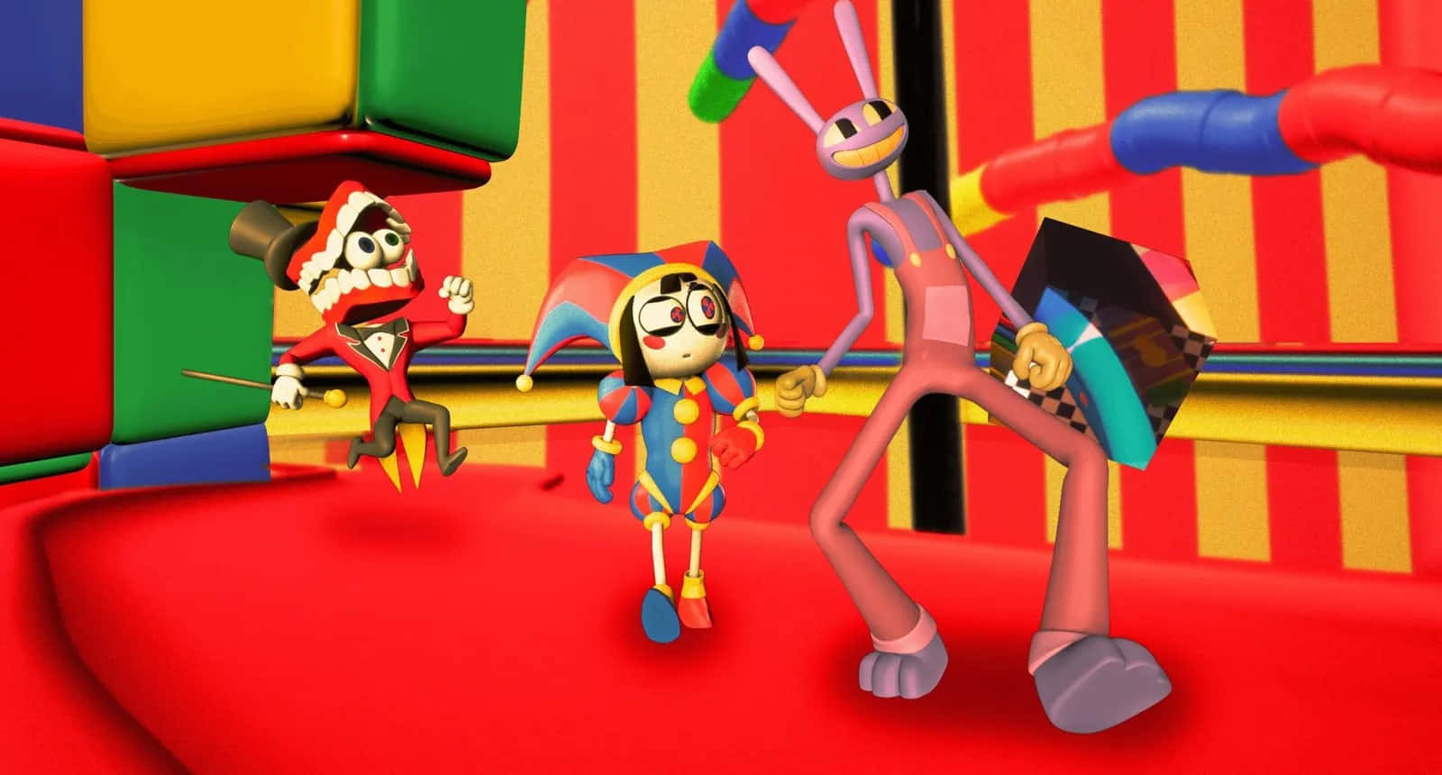 Colorful Circus Animation Characters Wallpaper