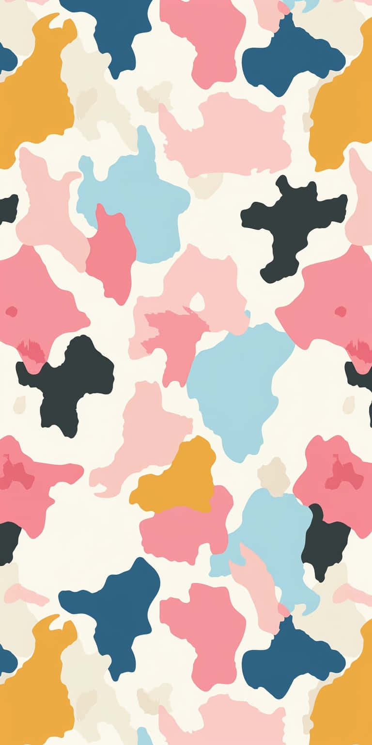 Colorful Cow Print Pattern Wallpaper