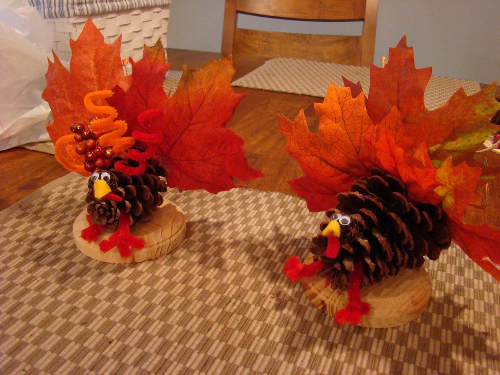 Colorful Diy Autumn Leaves Garland Craft Project Wallpaper