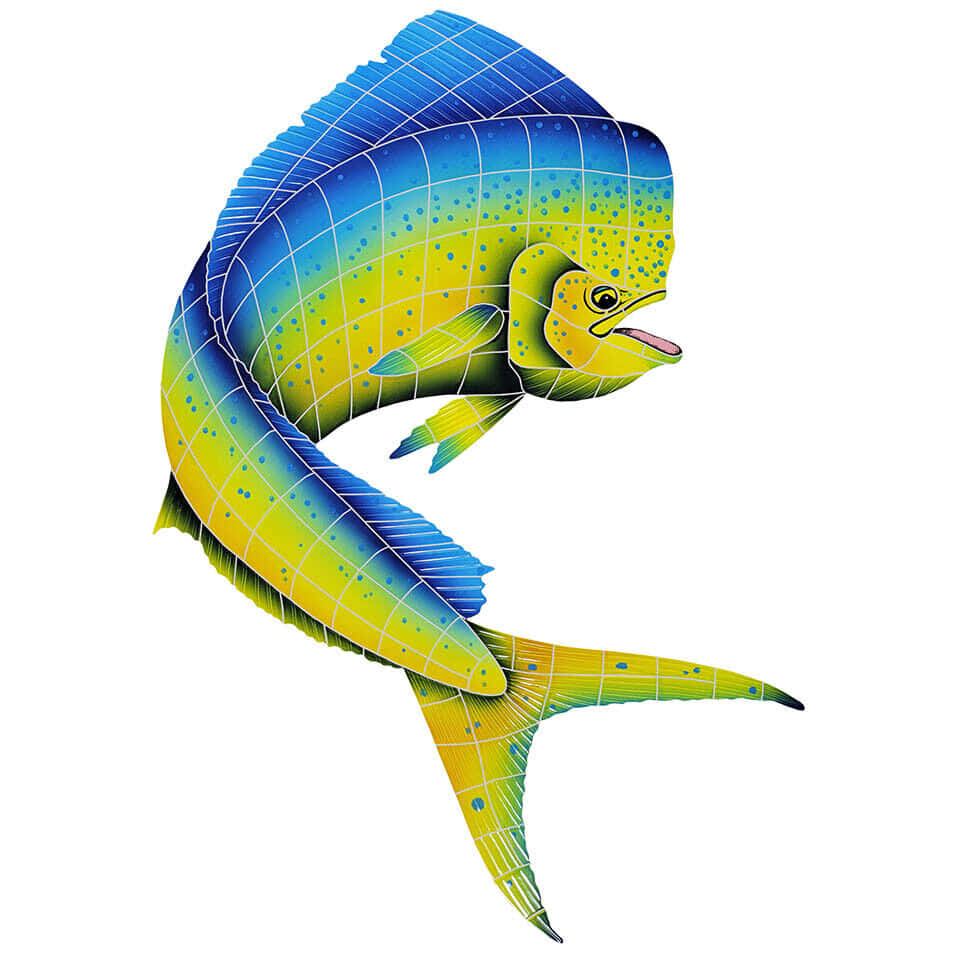 Colorful Dolphinfish Illustration Wallpaper