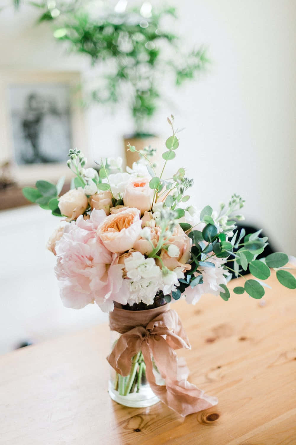 Colorful Floral Arrangement In A Vase Wallpaper