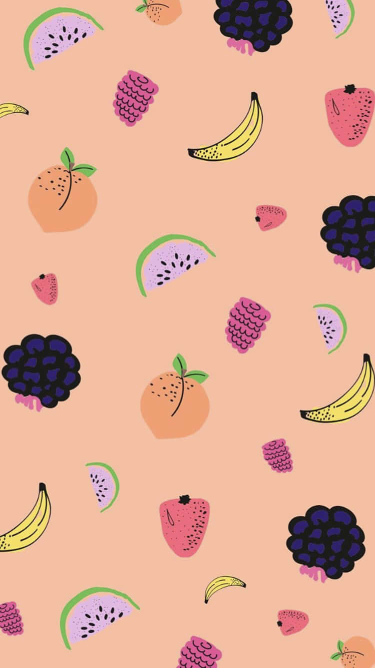 Colorful Fruit Pattern Aesthetic.jpg Wallpaper