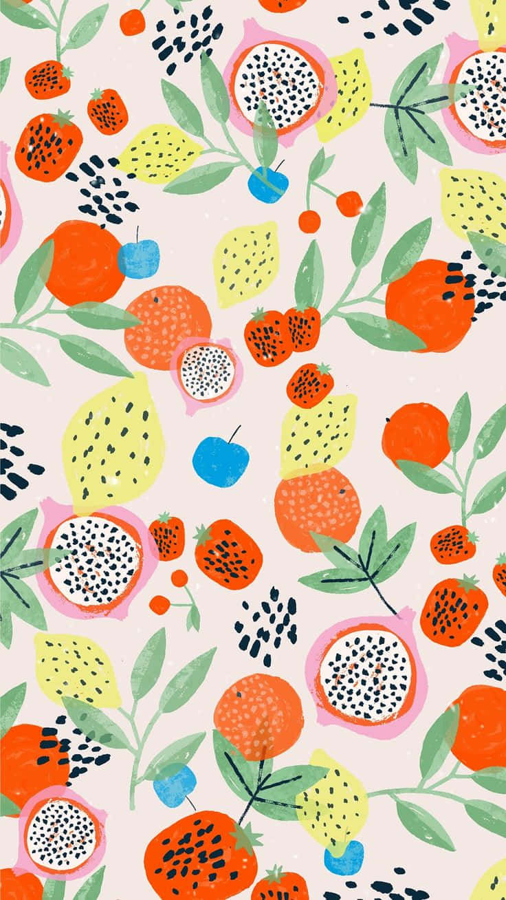 Colorful_ Fruit_ Pattern_ Artwork Wallpaper