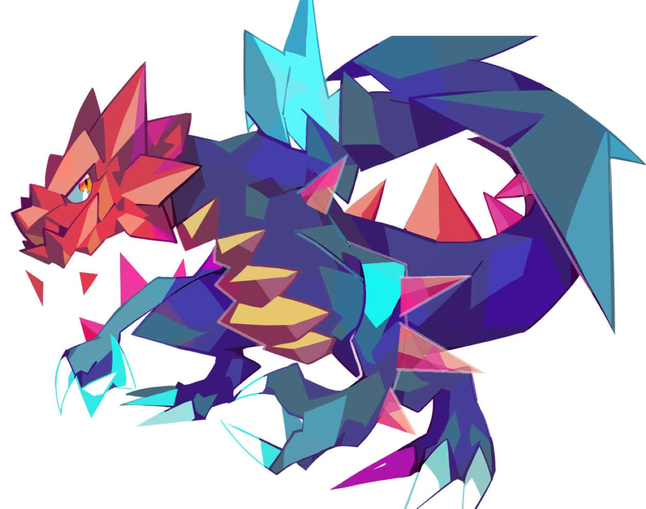 Colorful Geometric Druddigon Artwork Wallpaper