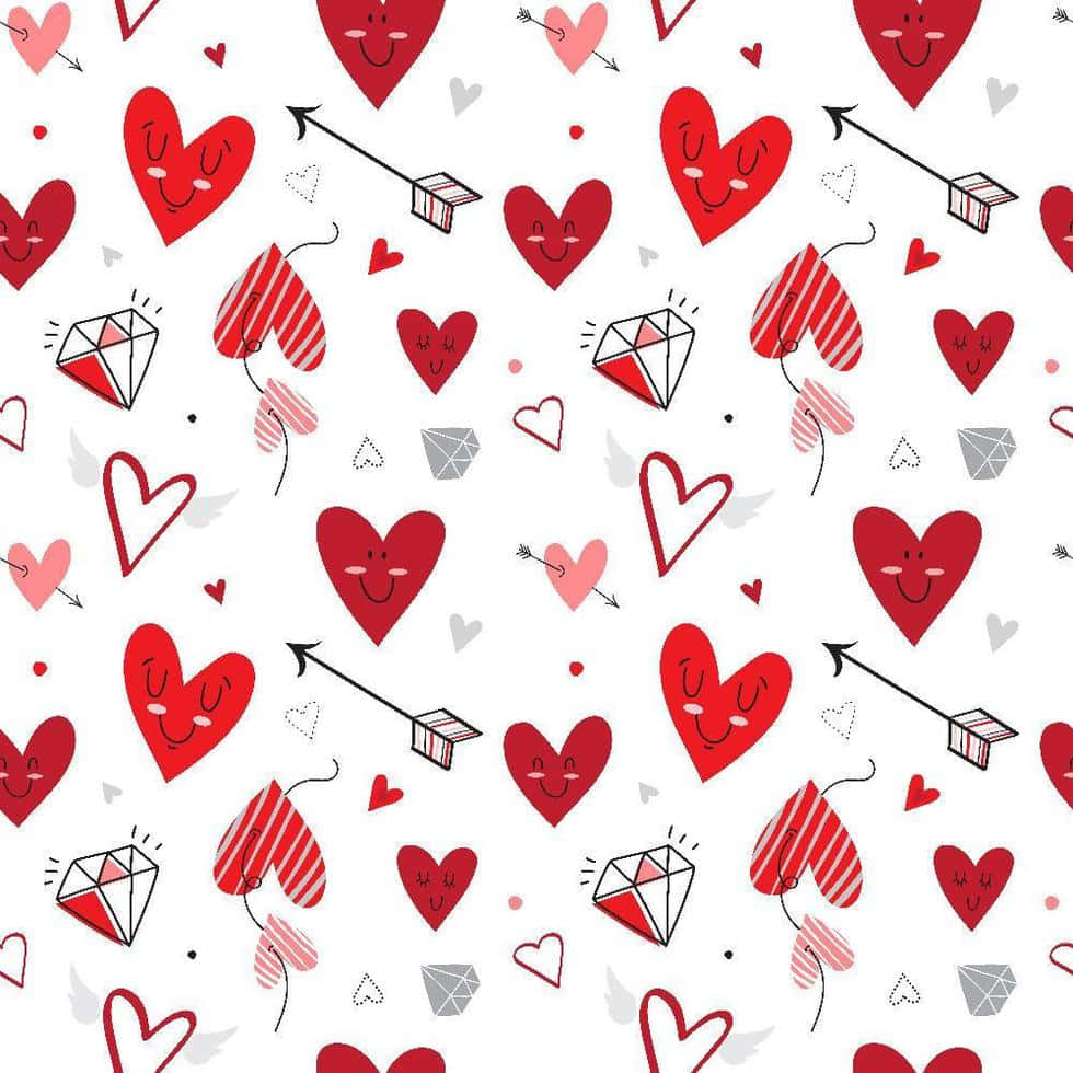 Colorful Heart Pattern Wallpaper Wallpaper