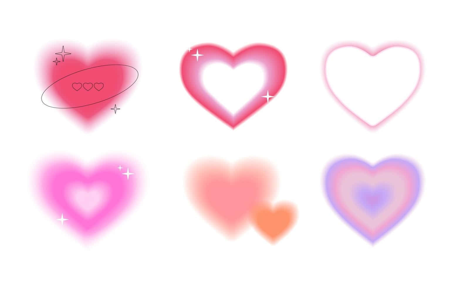 Colorful Hearts Aura Collection Wallpaper