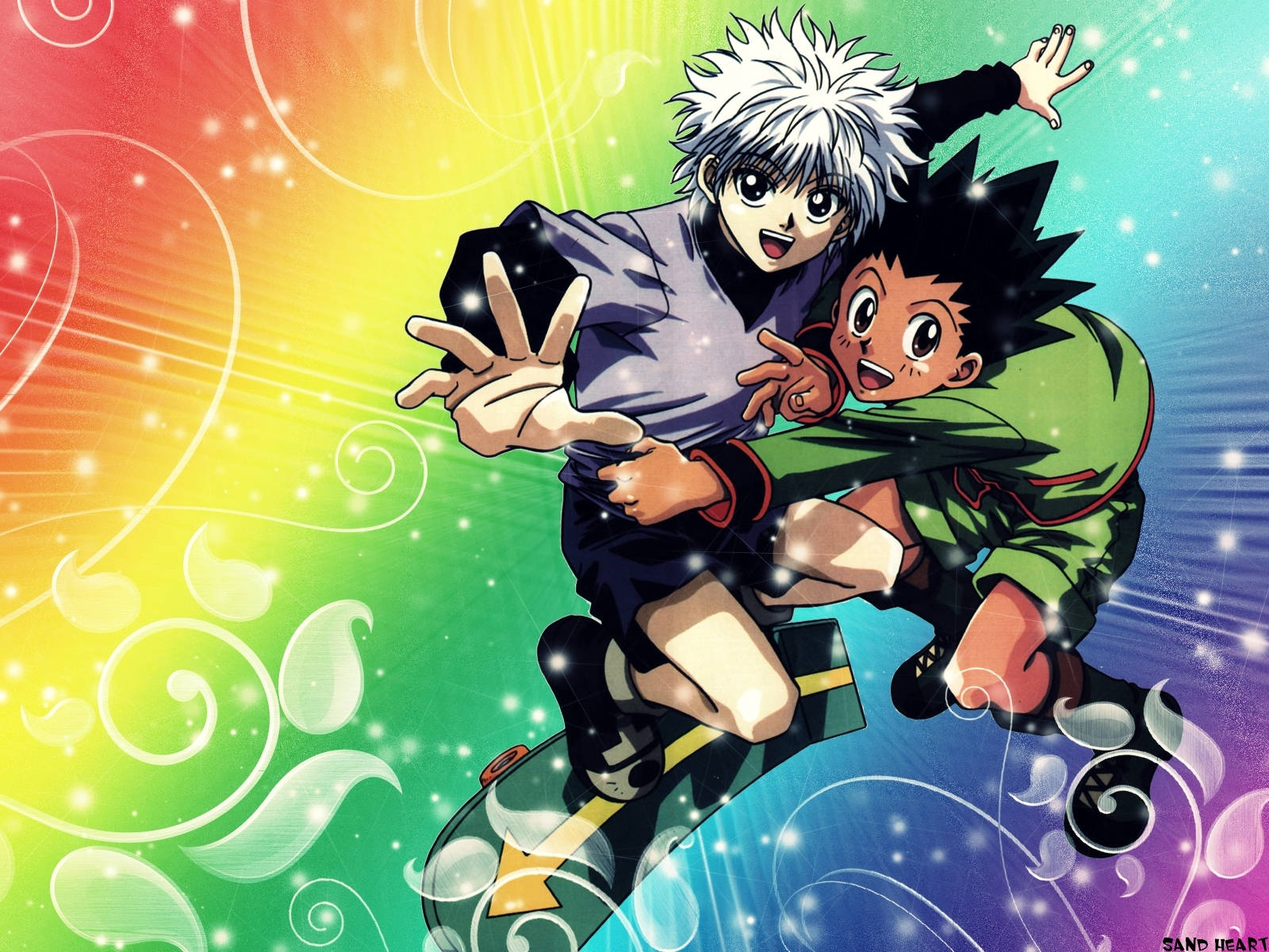 Colorful Hunter X Hunter Gon And Killua Fan Art Wallpaper