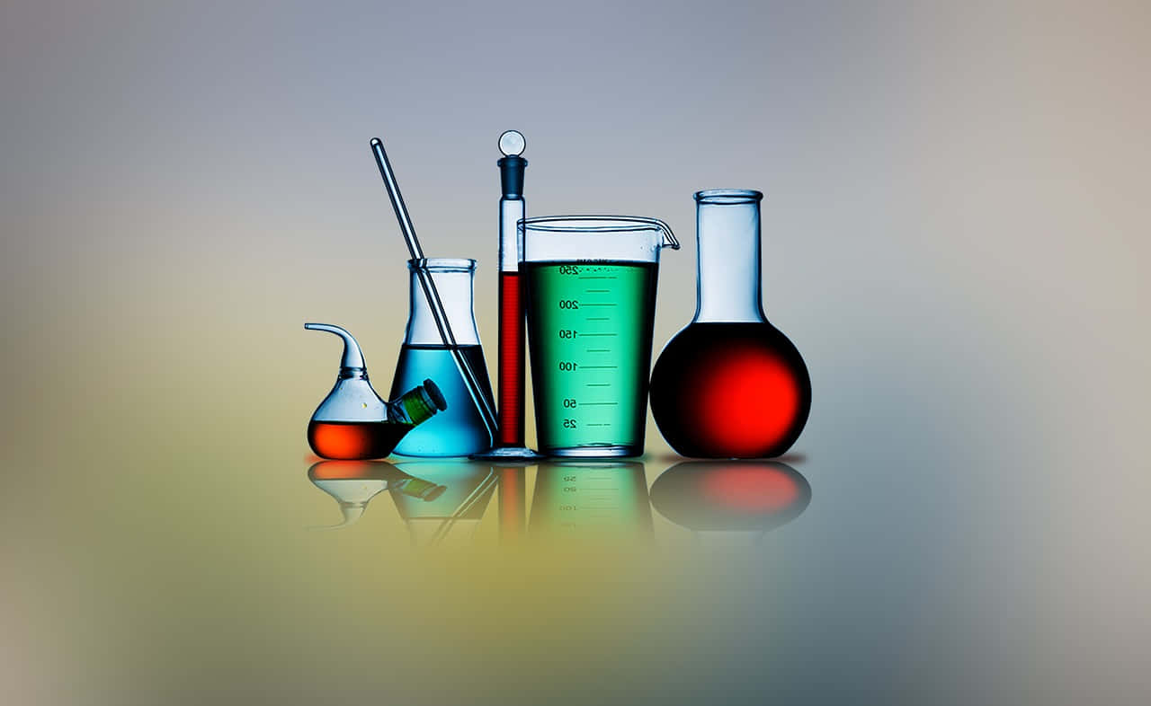 Colorful Laboratory Glassware Wallpaper