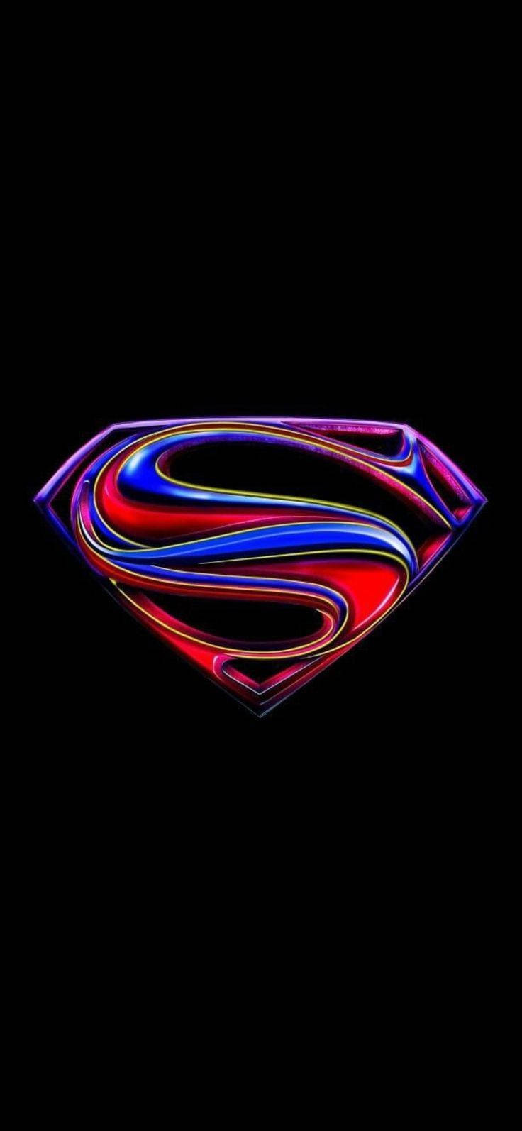 Colorful Metallic Superman Symbol Iphone Wallpaper