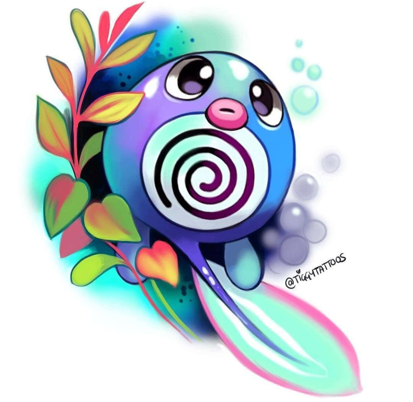 Colorful Poliwag Artwork Wallpaper