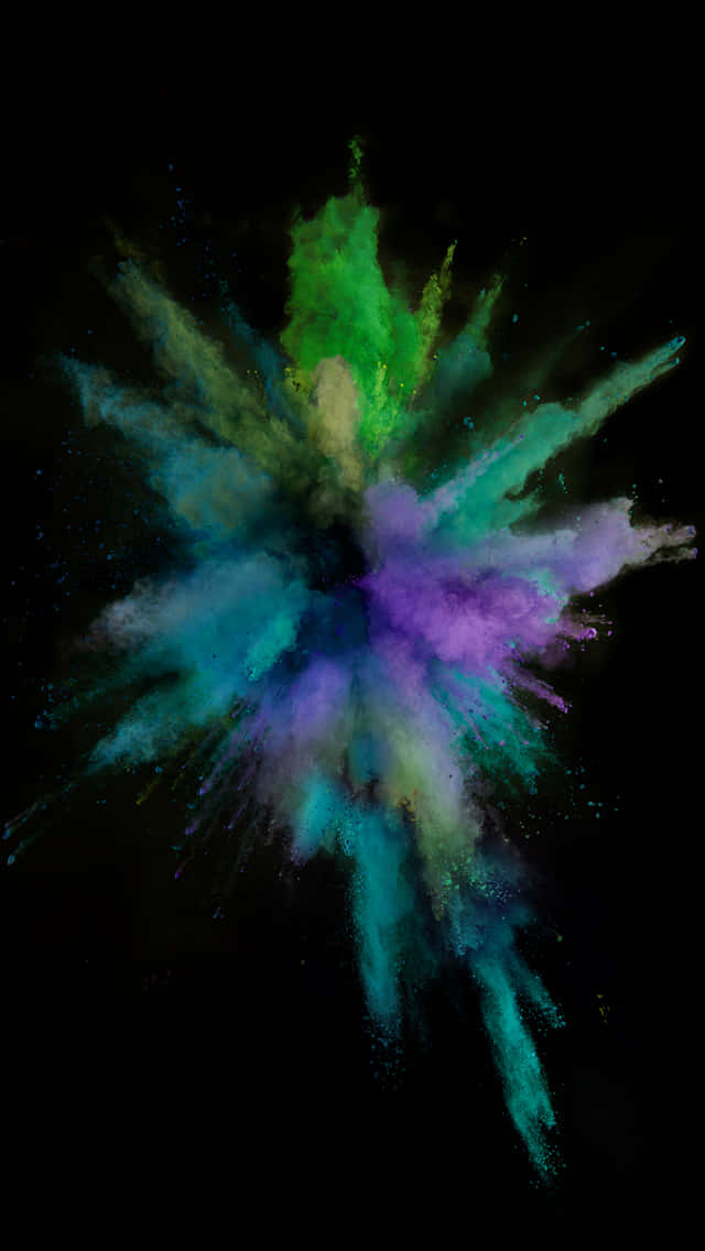 Colorful Powder Explosion On Black Background Wallpaper