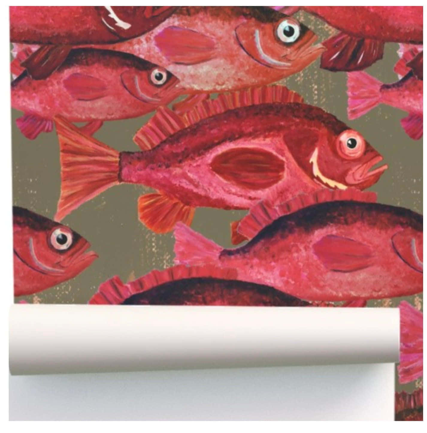 Colorful Red Snapper Painting Wallpaper